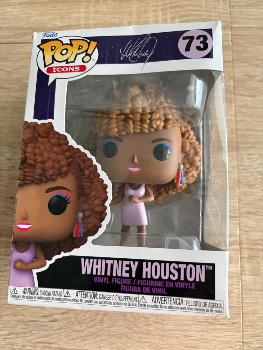 Funko Pop! Icons Whitney Houston Vinyl Figure - Pink Dress, Brown Hair